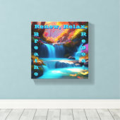 Renew Relax Ademhalen Herhaal: een vloeiende water Canvas Afdruk (Insitu (Houten vloer))