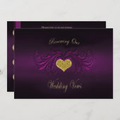 Renew/Wed. Vows Invitation-Paarse Passion Gold Kaart (Voorkant / Achterkant)
