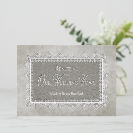 Renew Wedding Vows -  uitnodiging (Staand voorkant)