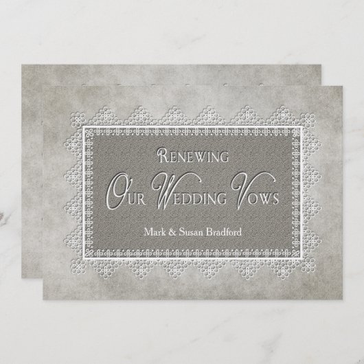 Renew Wedding Vows -  uitnodiging (Voorkant / Achterkant)