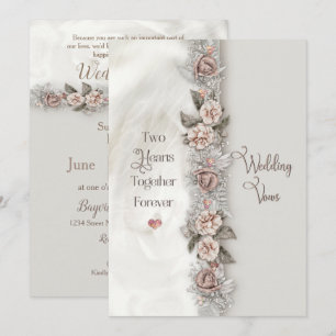 Renewal Wedding Vows Dreamweaver Floral Beige Roos Kaart