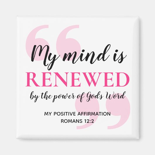 RENEWED MIND Positieve Christelijke bevestiging Magneet (Voorkant)