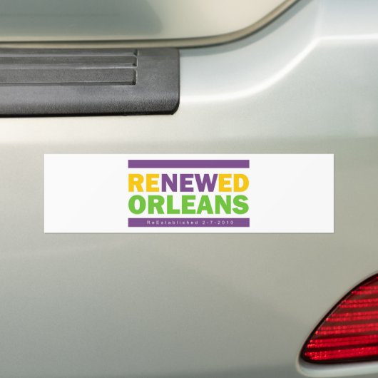 Renewed Orleans Bumpersticker (Op auto)