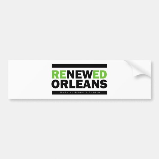 Renewed Orleans Bumpersticker (Voorkant)