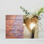 Renewing Vows Rustic Floral Photo Uitnodiging (Staand voorkant)