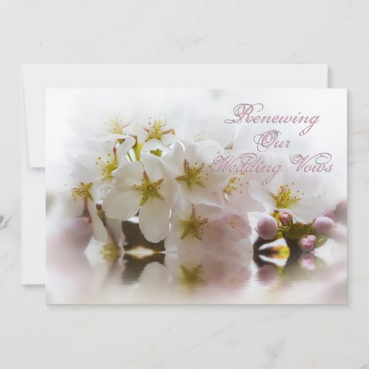 Renewing Wedding Vows - InvitationsCherry Blossom Kaart (Voorkant)
