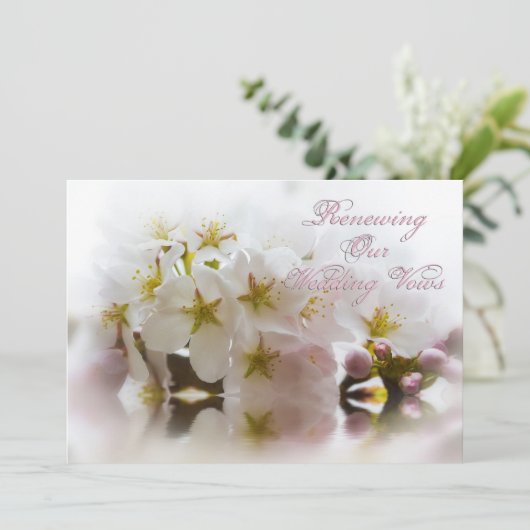 Renewing Wedding Vows - InvitationsCherry Blossom Kaart (Staand voorkant)