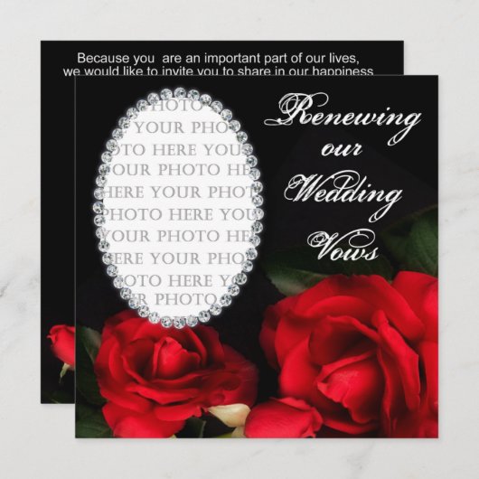 RENEWING Wedding Vows - Uitnodiging - Ovale Foto (Voorkant / Achterkant)