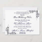 Renewing Wedding Vows - Uitnodigingen - Navy Flora (Achterkant)