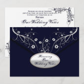 Renewing Wedding Vows - Uitnodigingen - Navy Flora (Voorkant / Achterkant)