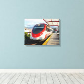 Renfe trein op het station van Los Boliches, Costa Canvas Afdruk (Insitu (Houten vloer))