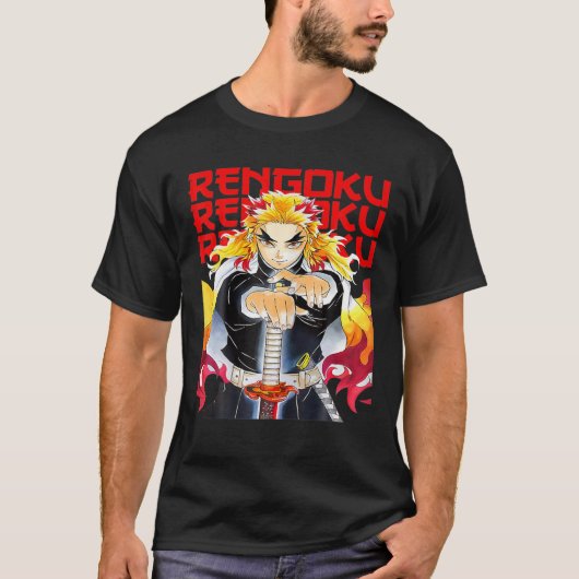 Rengoku Funny Artwork voor mannen T-shirt (Voorkant)