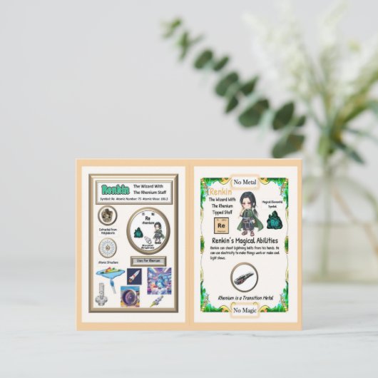 Renkin Wizard - Rhenium Element Briefkaart (Staand voorkant)