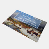 Renkudde in de bergen kamp aanpassen deurmat (Schuin)