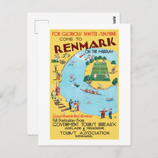 Renmark op het Australische reizen Murray Briefkaart (Voorkant / Achterkant)