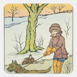 Rennen, Dandy Run, 20e eeuw Vierkante Sticker