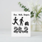 Rennen. Lopen. Wanhoop. Marathon Humor Briefkaart (Staand voorkant)