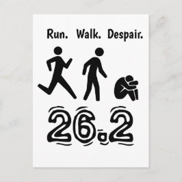 Rennen. Lopen. Wanhoop. Marathon Humor Briefkaart