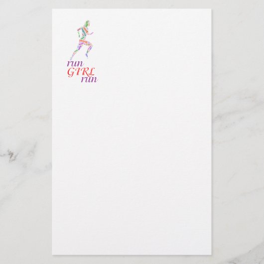Rennen meisje, rennen briefpapier (Voorkant)