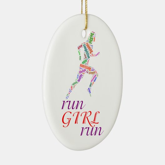 Rennen meisje, rennen keramisch ornament (Rechts)