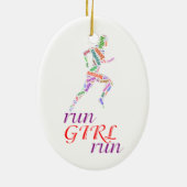Rennen meisje, rennen keramisch ornament (Achterkant)
