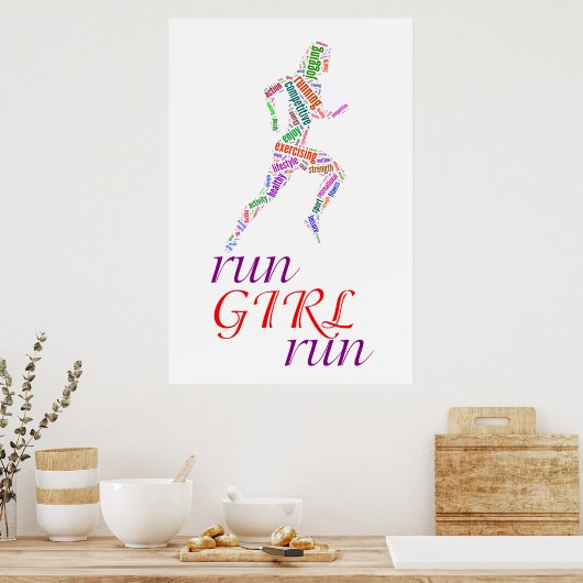 Rennen meisje, rennen poster (Keuken)