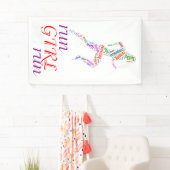 Rennen meisje, rennen spandoek (Insitu)