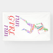 Rennen meisje, rennen spandoek (Horizontaal)
