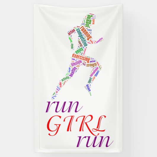 Rennen meisje, rennen spandoek (Verticaal)