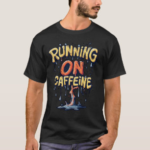 Rennen Op Cafeïne Levendig Cartoon Graffiti Druppe T-shirt
