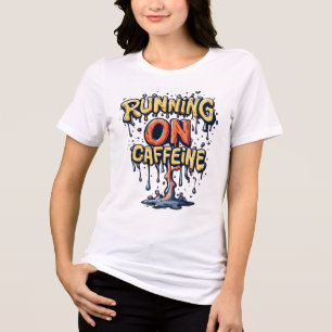 Rennen Op Cafeïne Levendig Cartoon Graffiti Druppe Tri-Blend Shirt