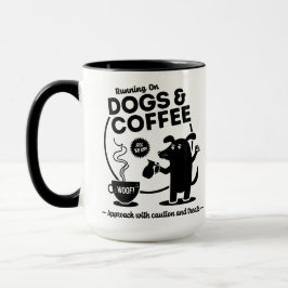 Rennen op honden en koffie 15 oz. Combo Mok
