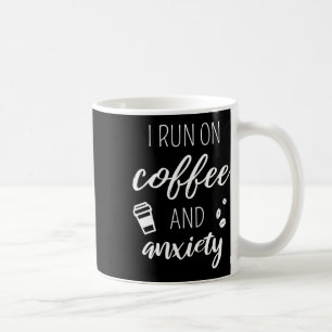 Rennen op koffie en angst - Quote over mentale gez Koffiemok