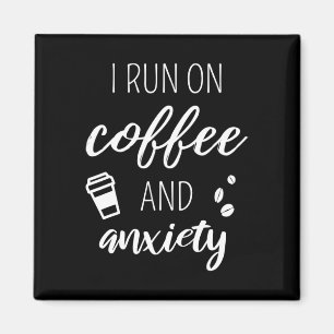 Rennen op koffie en angst - Quote over mentale gez Magneet