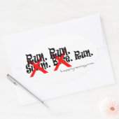 Rennen, rennen, rennen ovale sticker (Envelop)