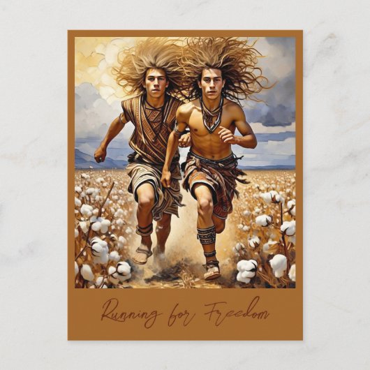 "RENNEN VOOR VRIJHEID" BRIEFKAART (Voorkant)