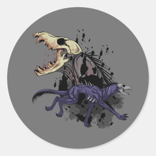 Rennend Monster Ronde Sticker (Voorkant)