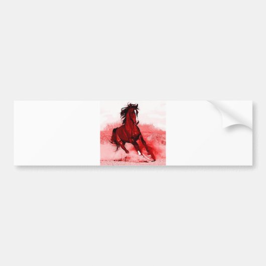 Rennend Paard Bumpersticker (Voorkant)