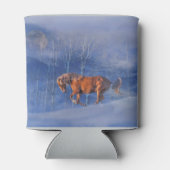 Rennend Paard in de Sneeuw Blikje Koeler (Achterkant)