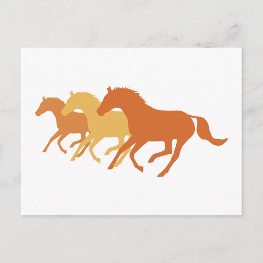 Rennend Paard (Oranje) Briefkaart (Voorkant)