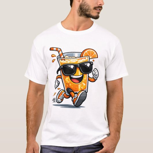 Rennend Sinaasappelsap T-shirt (Voorkant)