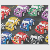 Rennende Auto's Wegrace Cadeaupapier (Vlak)