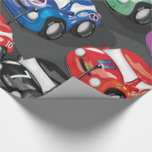 Rennende Auto's Wegrace Cadeaupapier (Hoek)