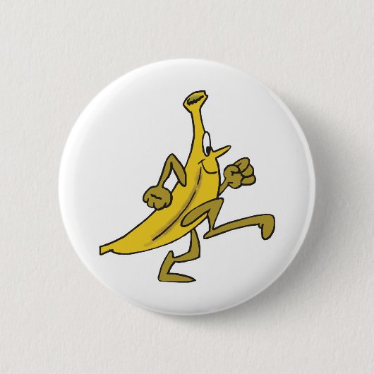 rennende banaan ronde button 5,7 cm (Voorkant)
