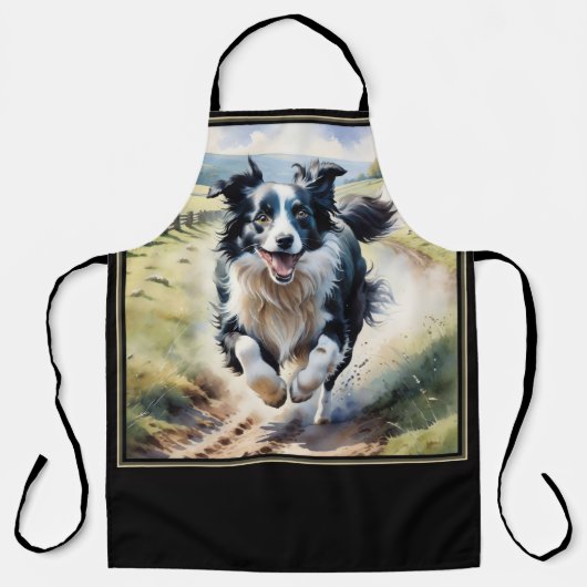 Rennende Border Collie Schort (Voorkant)