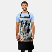 Rennende Border Collie Schort (Gedragen)