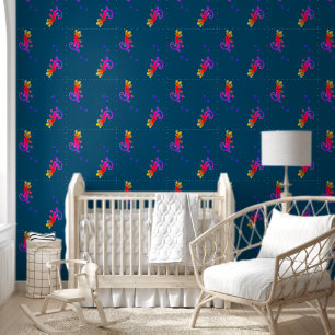 Rennende gekko - diersilhouet 1a behang