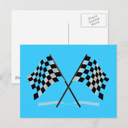 Rennende Geruite Vlaggen Briefkaart (Voorkant / Achterkant)