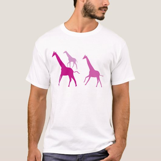 Rennende Giraffen (Paars) T-shirt (Voorkant)