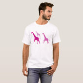 Rennende Giraffen (Paars) T-shirt (Voorkant volledig)